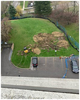 Digging foundation at 515 Markham Rd